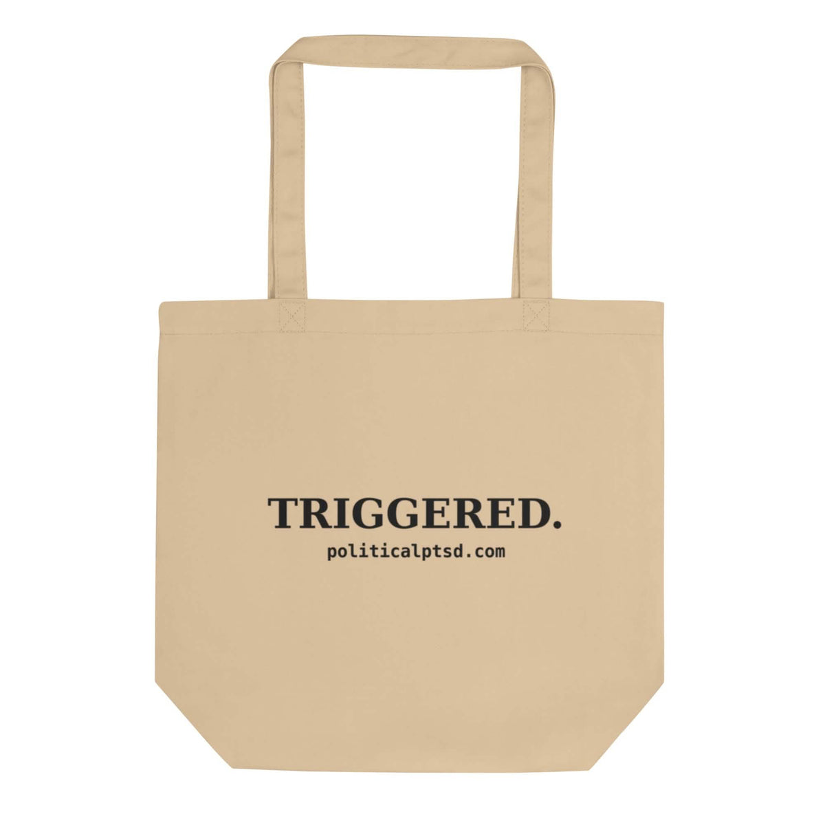 TRIGGERED. organic cotton tote bag product mockup